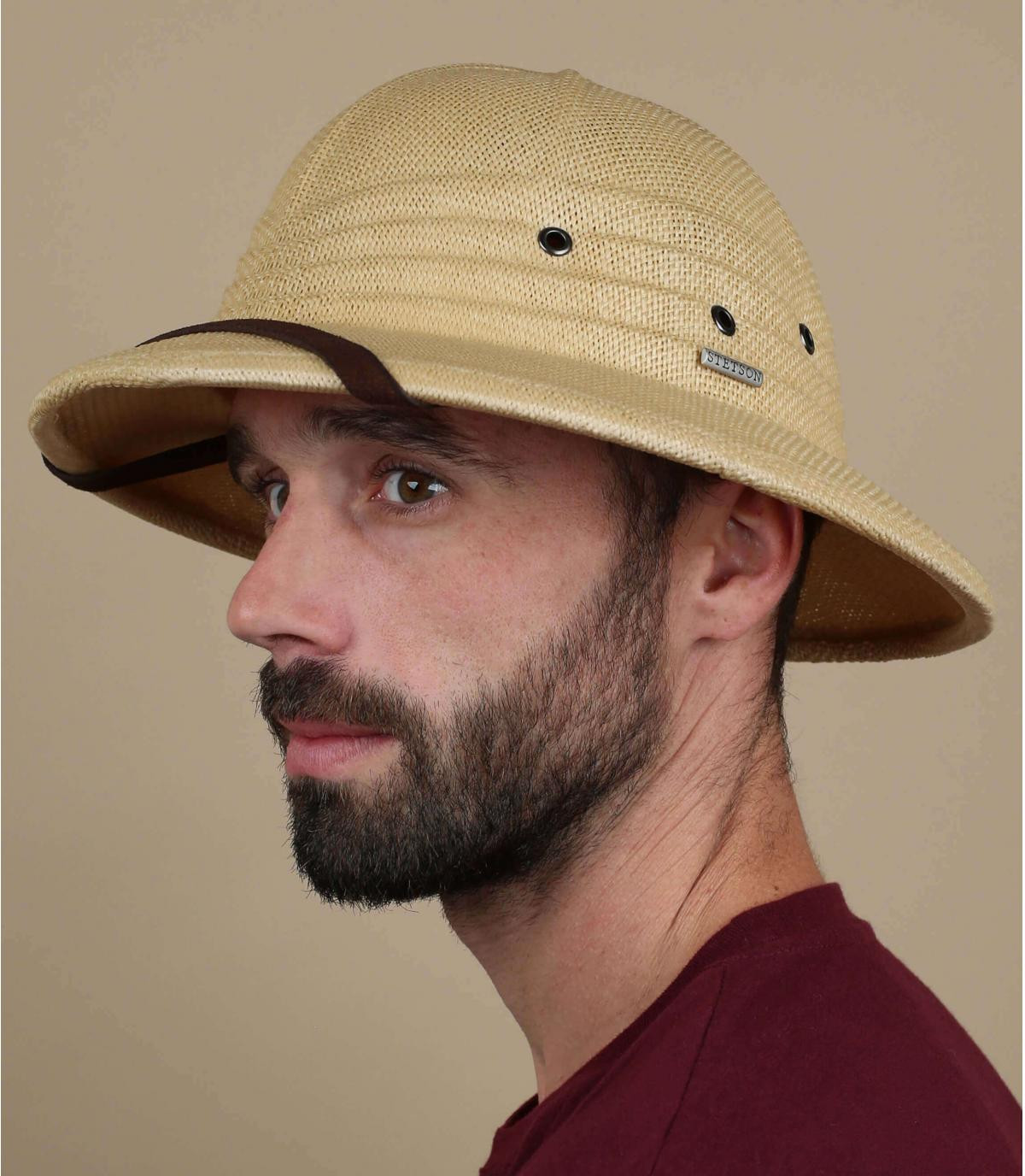 koloniale hoed Stetson Tropical helmet beige